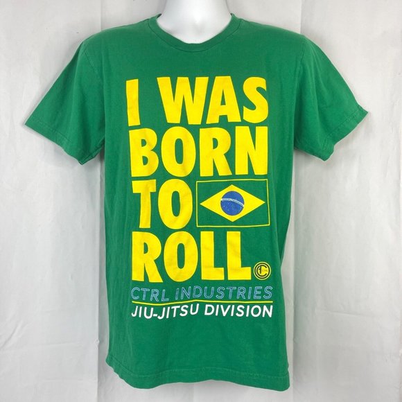 CTRL Jiu-Jitsu I Was Born To Roll Brazil M T-Shirt Medium Mens MMA Industries - Picture 2 of 5